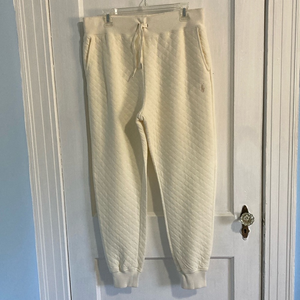 Polo Ralph Lauren Ivory Quilted Pants Joggers Men’s Size Medium